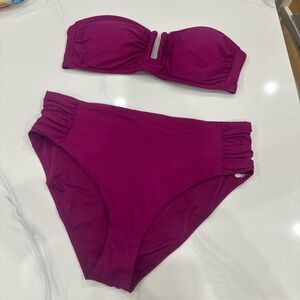 Fuschia Women's Bandeau Bikini Set